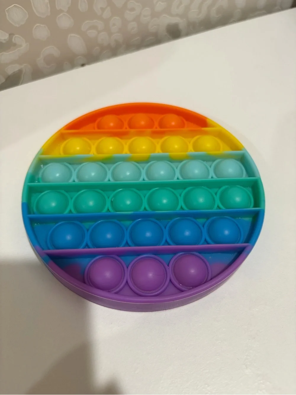 Rainbow Round Pop Bubble Sensory Fidget Toy - Multicolor